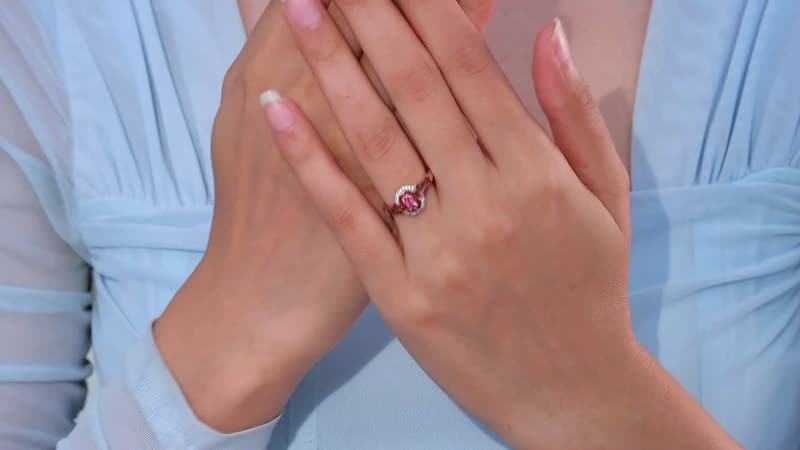 Premium Mahenge Spinel, Brown and White Zircon Split Shank Ring in 18K Vermeil RG Over Sterling Silver (Size 8.0) 0.65 ctw