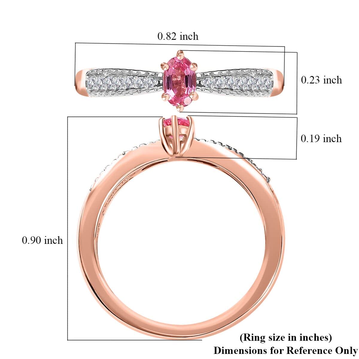 Premium Mahenge Spinel and Moissanite Timeless Elegance Ring in 18K Vermeil Rose Gold Over Sterling Silver (Size 10.0) 0.40 ctw image number 5