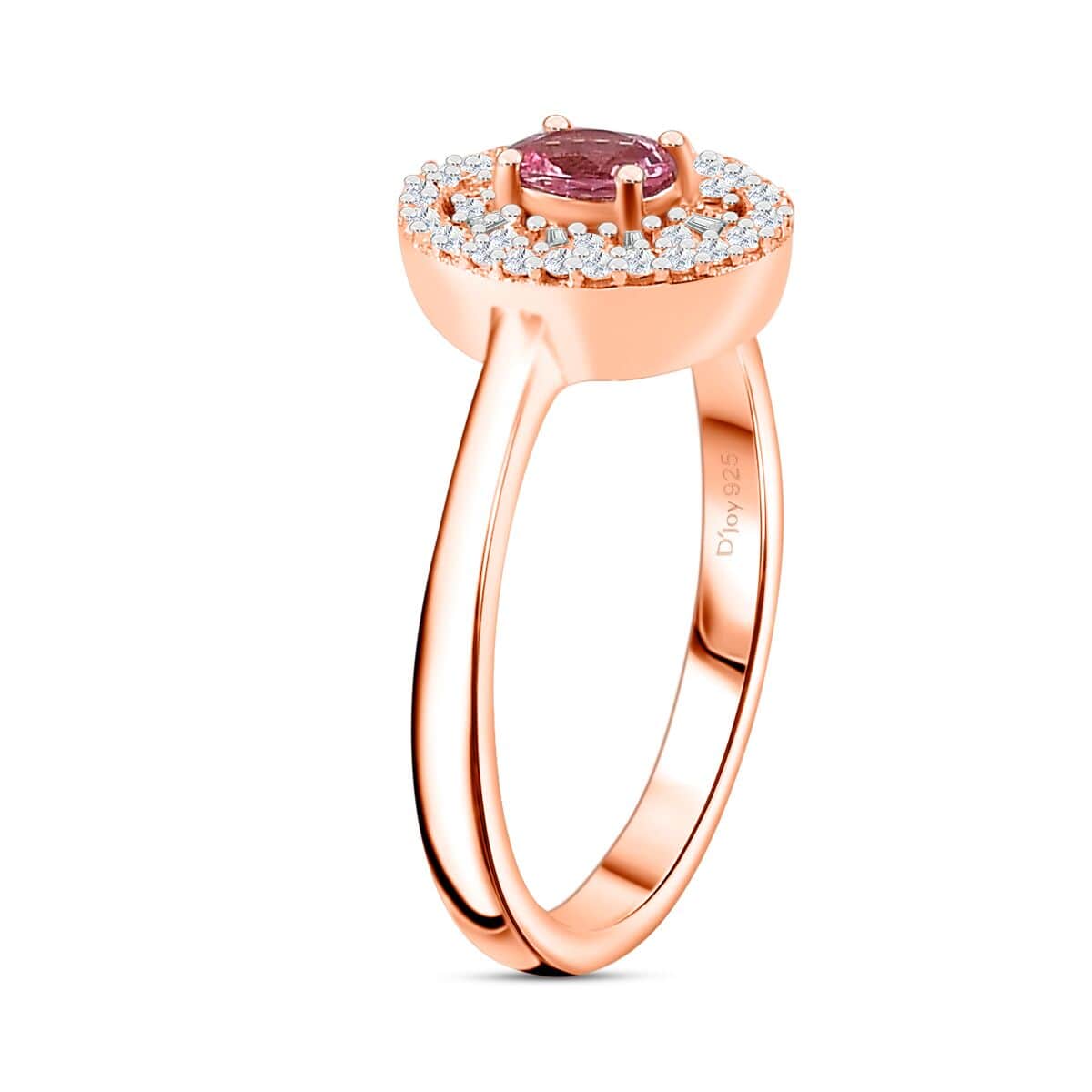 Premium Mahenge Spinel and Diamond Modern Glamour Ring in 18K Vermeil Rose Gold Over Sterling Silver (Size 6.0) 0.70 ctw image number 3