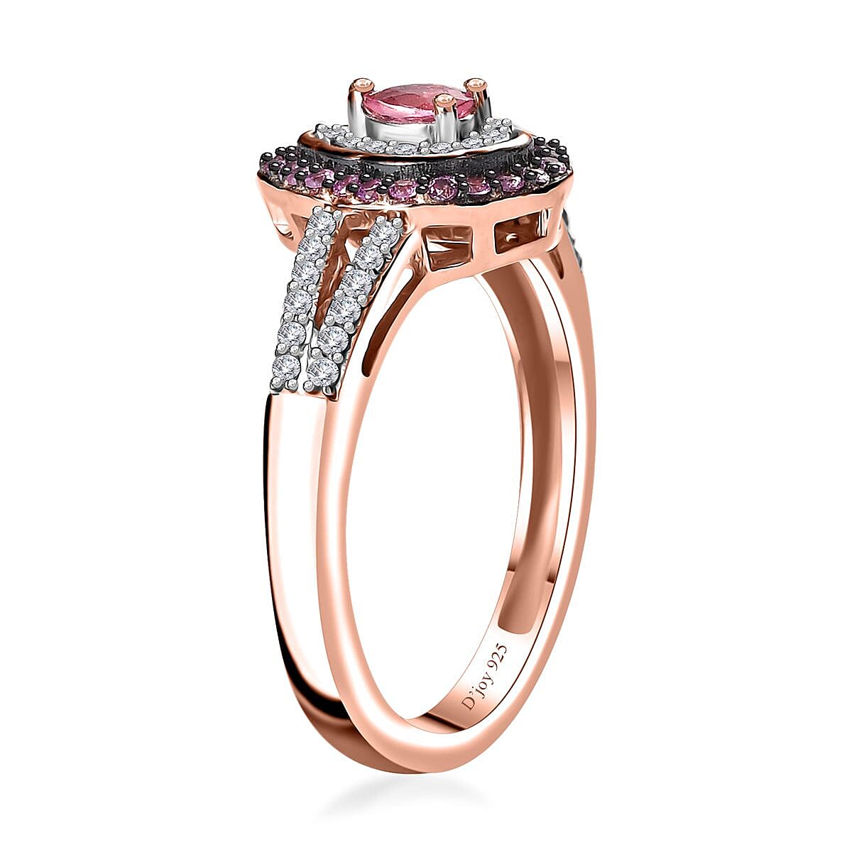 Premium Mahenge Spinel and Multi Gemstone Modern Glamour Ring in 18K Vermeil Rose Gold Over Sterling Silver (Size 10.0) 0.60 ctw