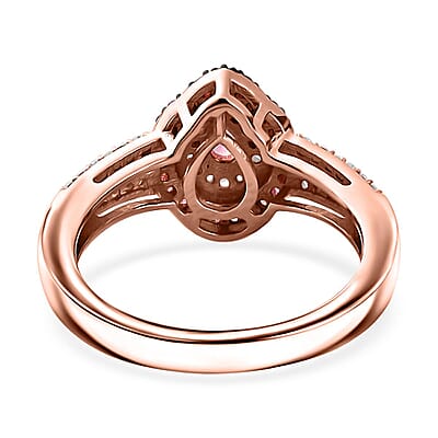 Premium Mahenge Spinel and Multi Gemstone Modern Glamour Ring in 18K Vermeil Rose Gold Over Sterling Silver (Size 10.0) 0.60 ctw