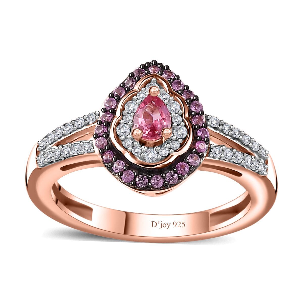 Premium Mahenge Spinel and Multi Gemstone Modern Glamour Ring in 18K Vermeil Rose Gold Over Sterling Silver (Size 8.0) 0.60 ctw image number 0
