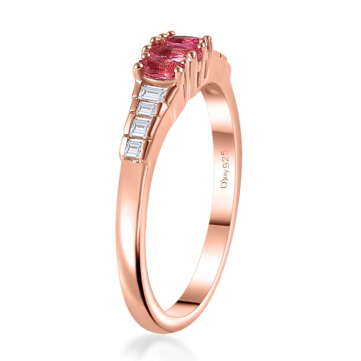 Premium Mahenge Spinel and White Zircon Timeless Elegance Ring in 18K Vermeil Rose Gold Over Sterling Silver (Size 10.0) 0.70 ctw image number 3