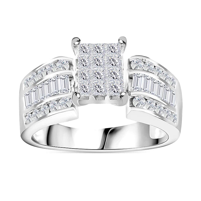 I3 Diamond 1.00 ctw Ring in 14K White Gold (Size 6.0) 5.15 Grams