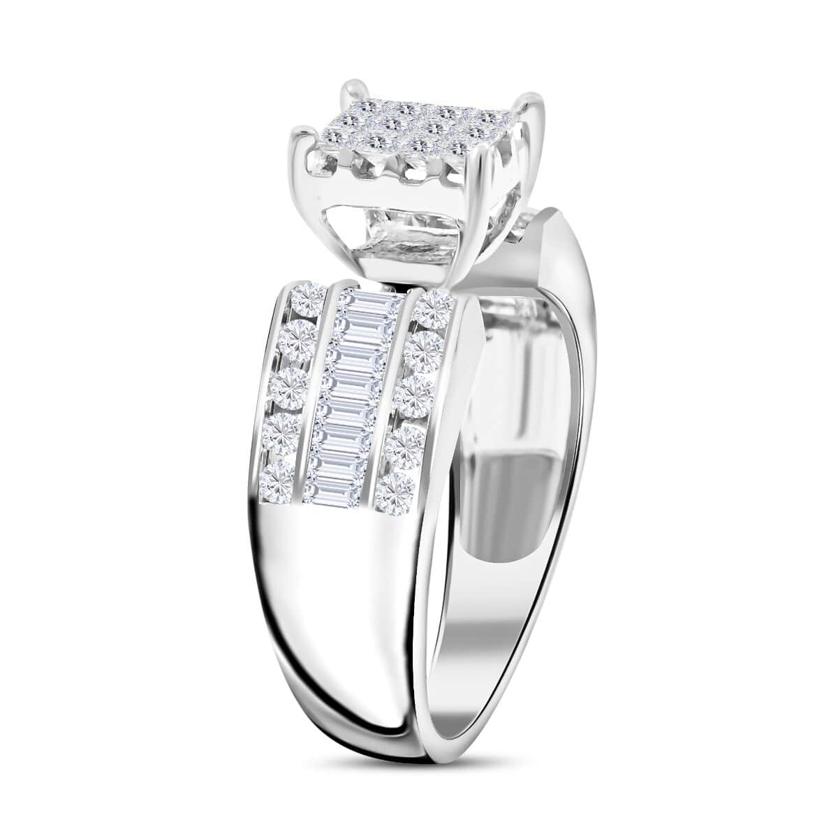 I3 Diamond 1.00 ctw Ring in 14K White Gold (Size 7.0) 5.15 Grams image number 3