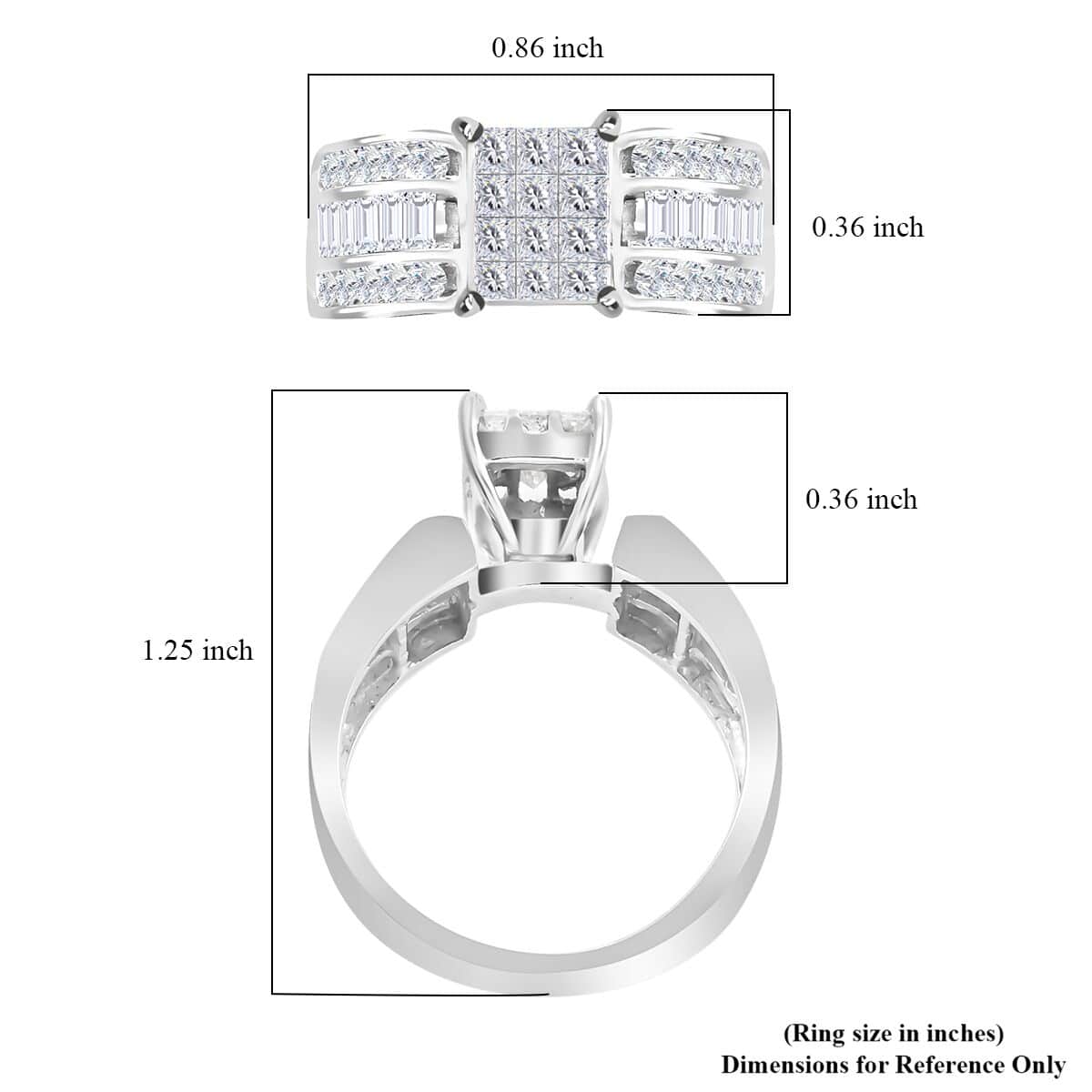 I3 Diamond 1.00 ctw Ring in 14K White Gold (Size 7.0) 5.15 Grams image number 4