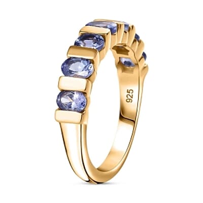Tanzanite 1.28 ctw Band Ring in Vermeil Yellow Gold Over Sterling Silver (Size 11.5)