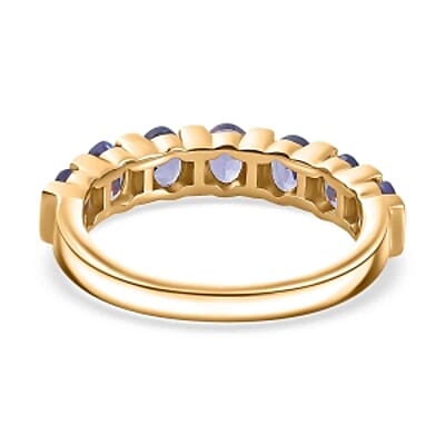 Tanzanite 1.28 ctw Band Ring in Vermeil Yellow Gold Over Sterling Silver (Size 11.5)