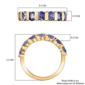 Tanzanite 1.28 ctw Band Ring in Vermeil Yellow Gold Over Sterling Silver (Size 11.5)
