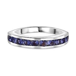 Tanzanite 0.92 ctw Ring in Rhodium Over Sterling Silver (Size 9)