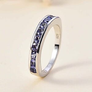 Tanzanite 0.92 ctw Ring in Rhodium Over Sterling Silver (Size 9)