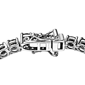 Thai Black Spinel Tennis Bracelet in Rhodium Over Sterling Silver (6.50 In) 11.70 ctw