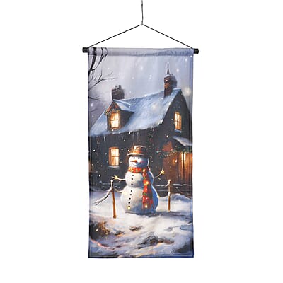 Hanging Snowman Illuminated by Lights Painting with LED