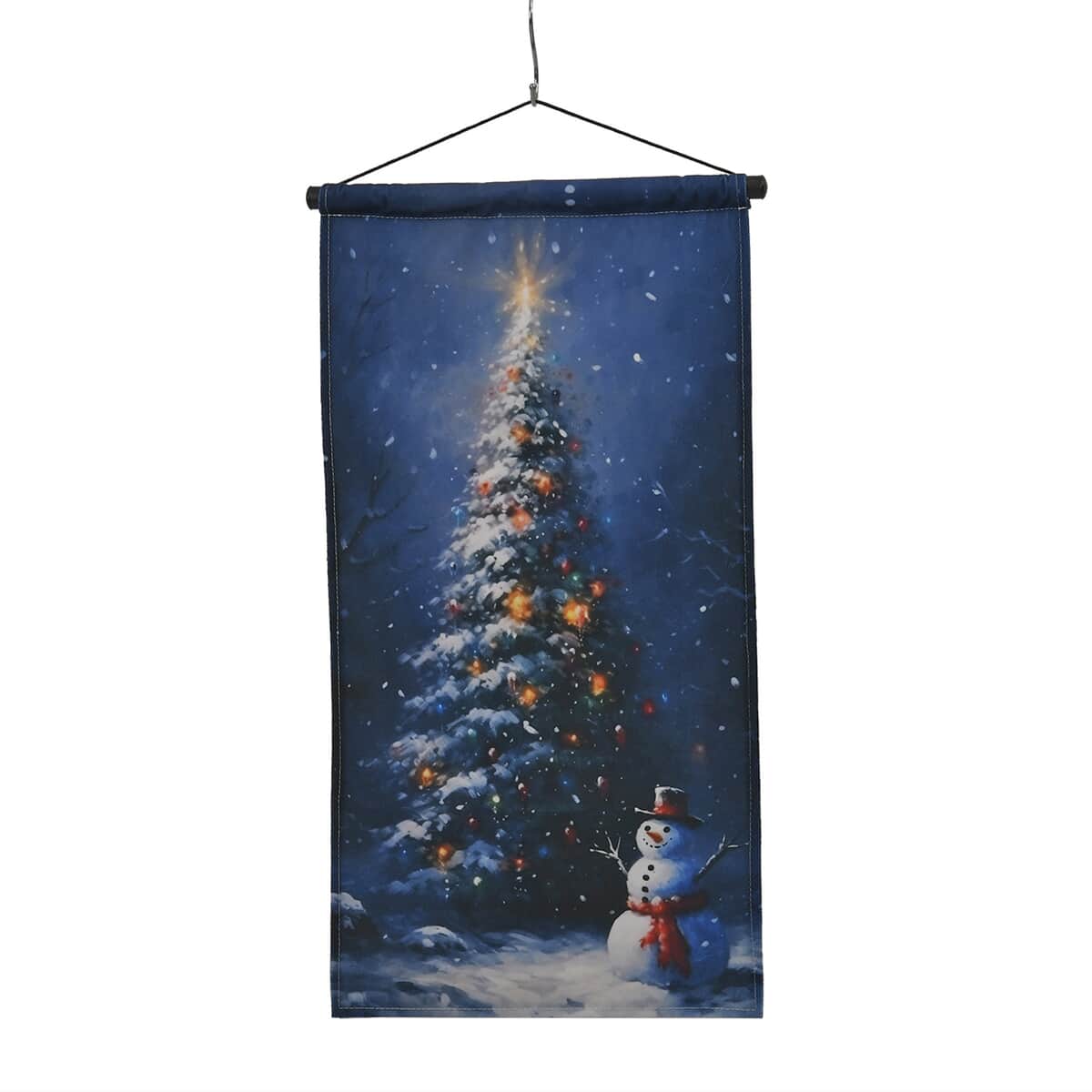 Doorbuster Hanging Christmas Tree with Snowman Painting with LED image number 0