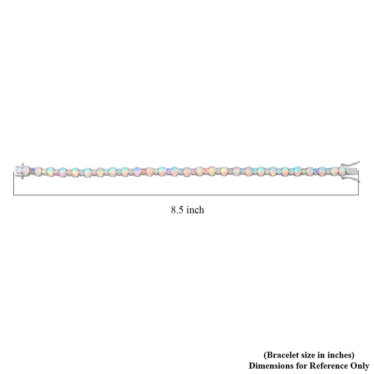 Ethiopian Welo Opal 8.90 ctw Tennis Bracelet in Rhodium Over Sterling Silve (6.50 In) image number 3