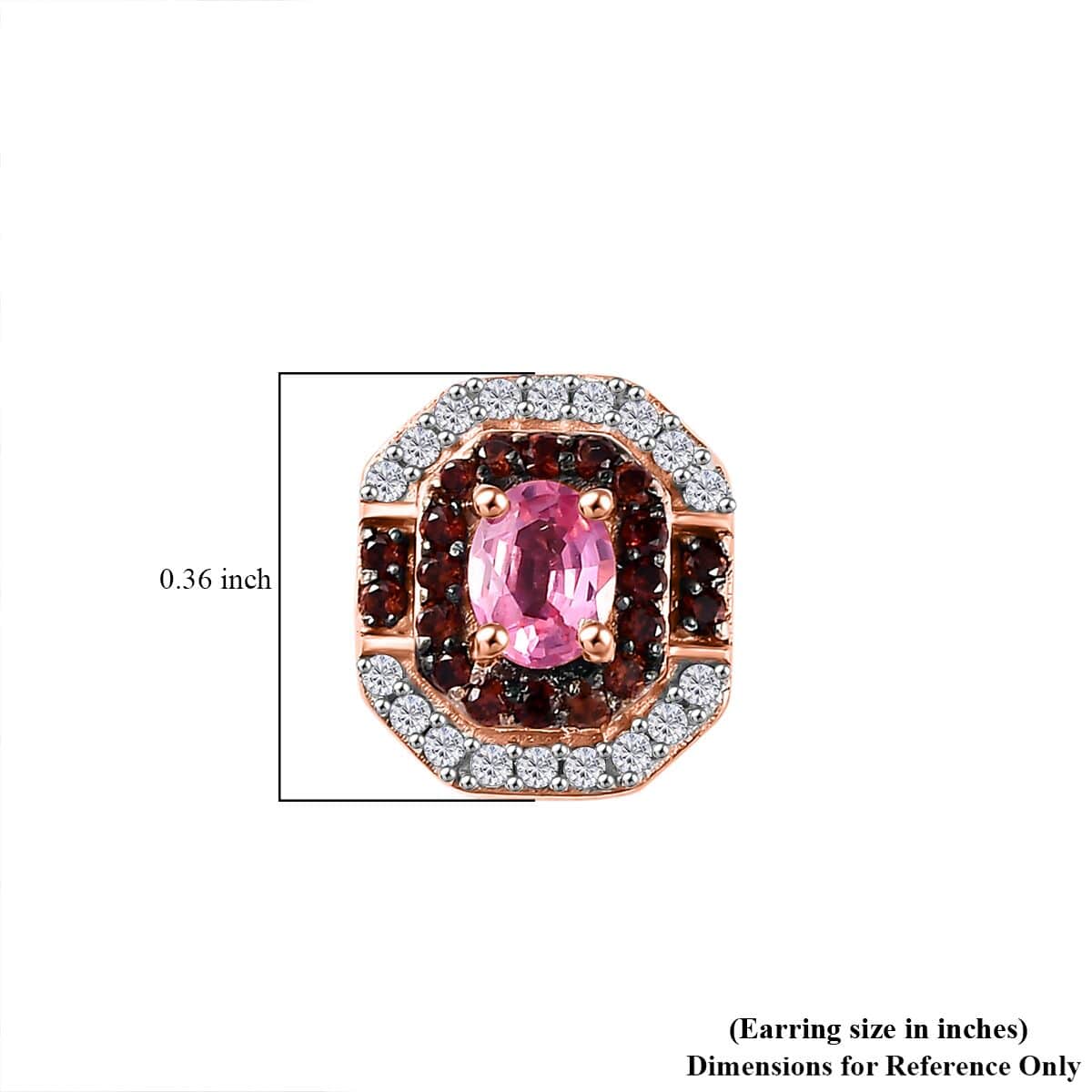 Premium Mahenge Spinel, Brown and White Zircon Art Deco Earrings in 18K Vermeil Rose Gold Over Sterling Silver 0.80 ctw image number 4
