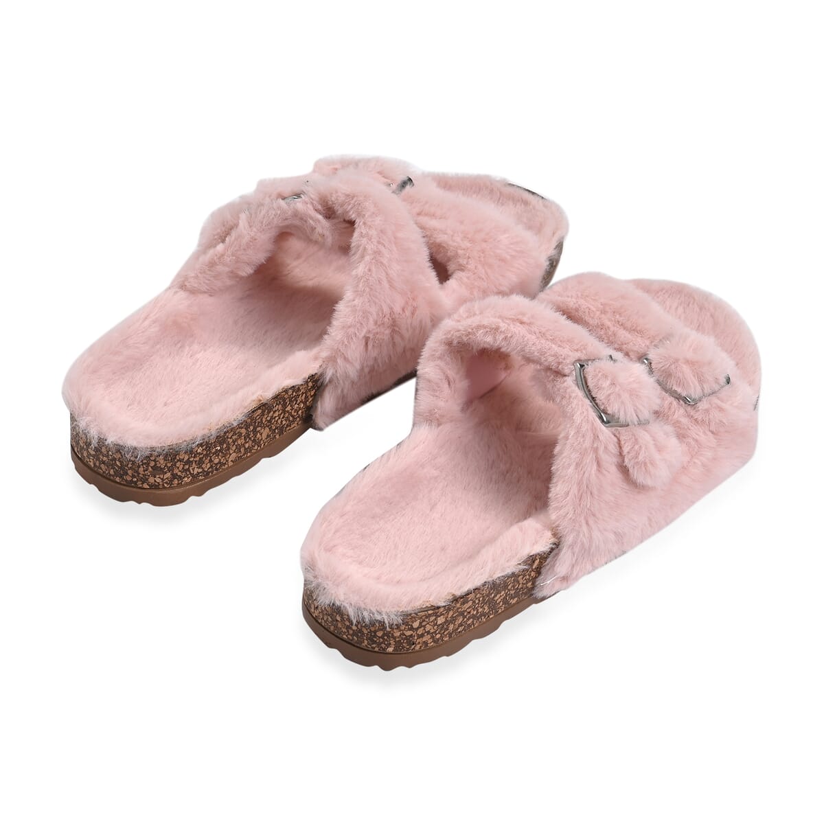 Pink Women's Fur Buckle Sandal - (Size 7-7.5) image number 2