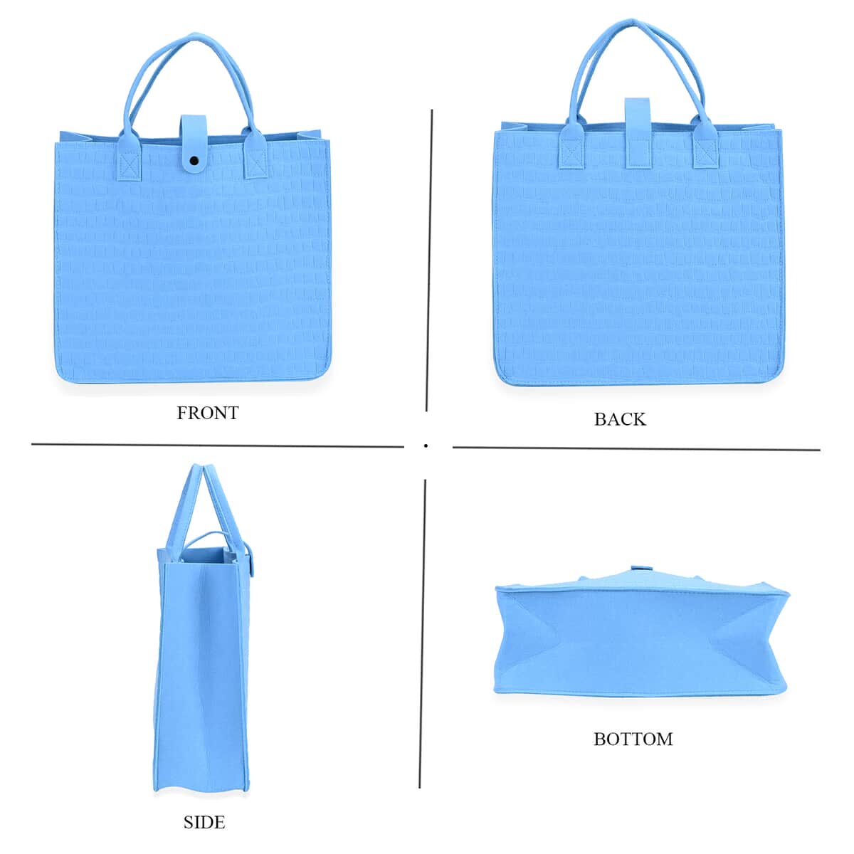 Set of 3 Blue Embossed Felt Bags - Small, Medium, Large image number 1