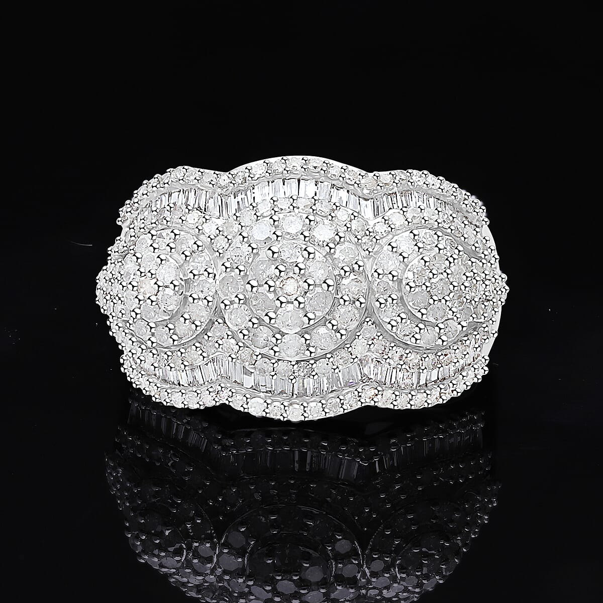 Diamond Ring in Platinum Over Sterling Silver (Size 9.0) 1.50 ctw image number 1