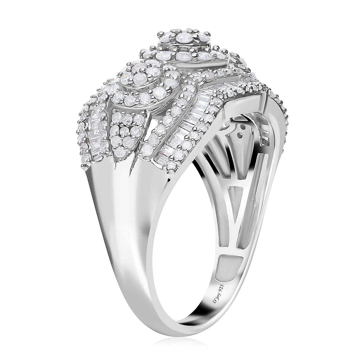 Diamond Ring in Platinum Over Sterling Silver (Size 9.0) 1.50 ctw image number 3