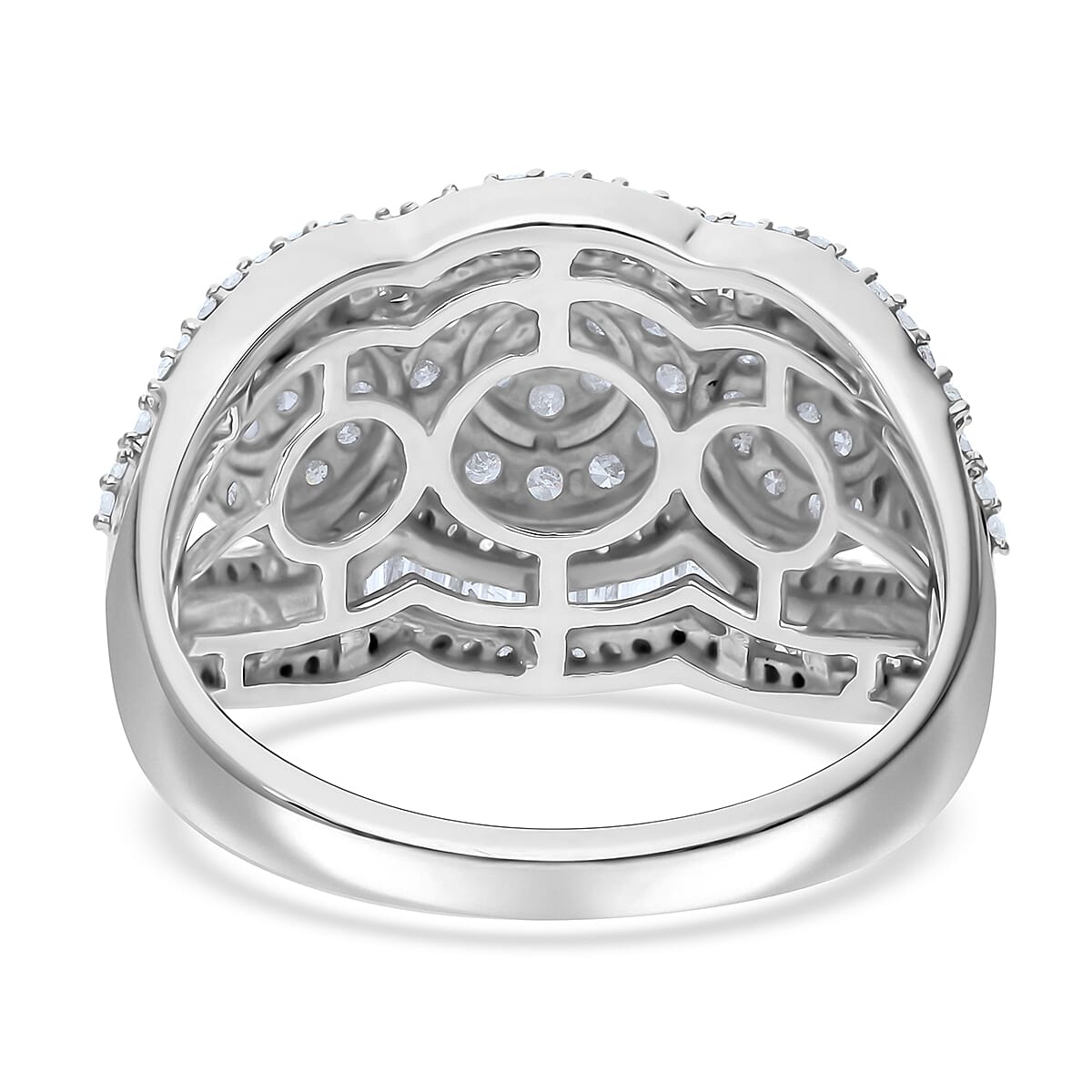 Diamond Ring in Platinum Over Sterling Silver (Size 9.0) 1.50 ctw image number 4