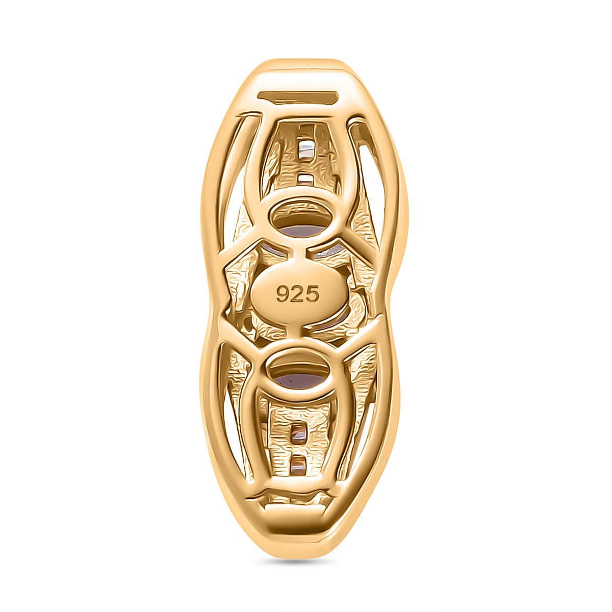 Tanzanite and Diamond 0.65 ctw Pendant without Chain in 18K Vermeil Yellow Gold Over Sterling Silver