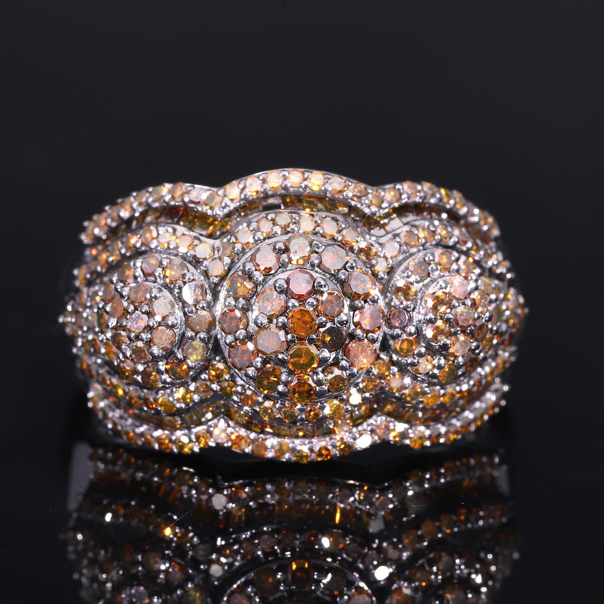 Red Diamond Ring in Platinum Over Sterling Silver (Size 9.0) 1.50 ctw image number 1