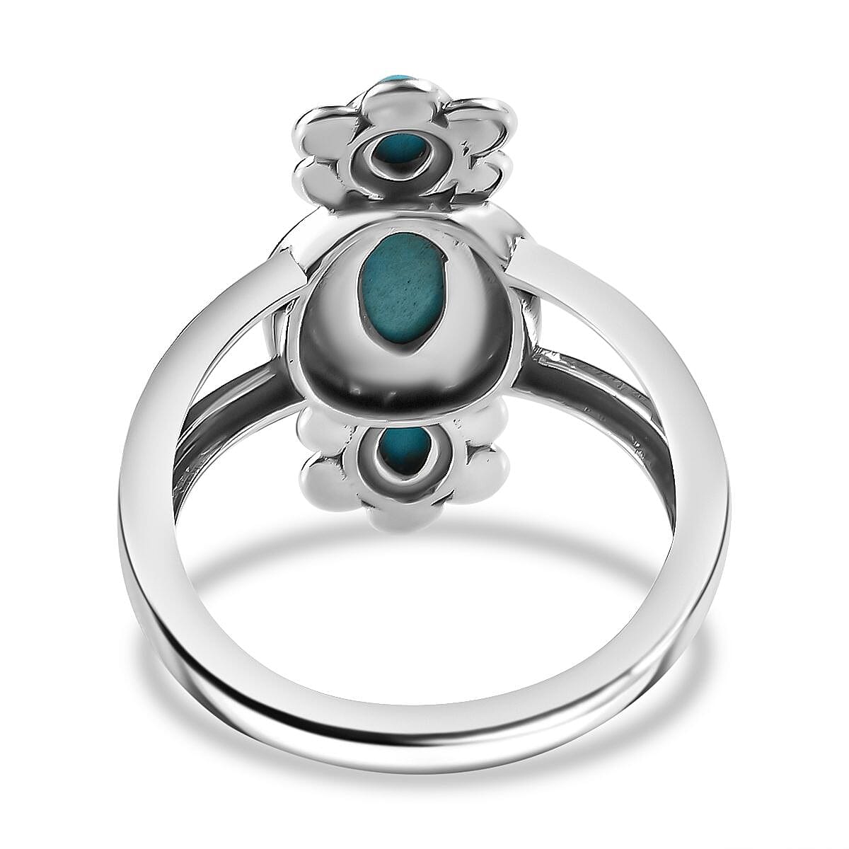 Artisan Crafted Sleeping Beauty Turquoise 3 Stone Ring in Sterling Silver (Size 9.0) 1.00 ctw image number 4