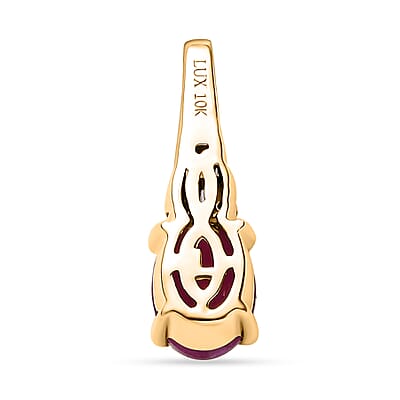 Luxoro 10K Yellow Gold AAA Montepuez Ruby and G-H I2 Diamond Pendant 1.85 ctw