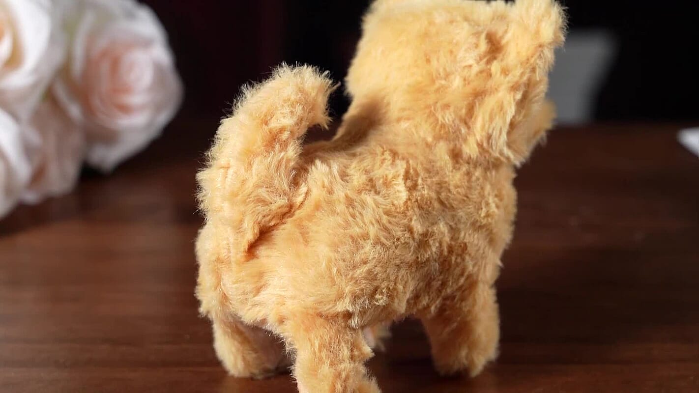 Yellow Walking Plush Dog (6.3") (2xAA Battery Not Included)