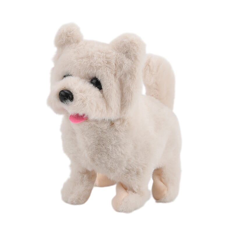 Livmore White Walking Plus Dog Toy (2xAA Battery Not Included)