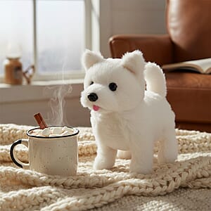 Livmore White Walking Plus Dog Toy (2xAA Battery Not Included)