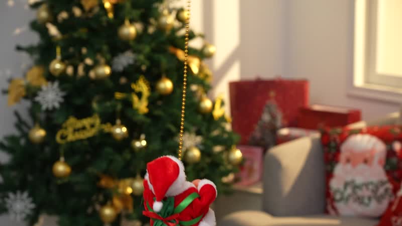 9-inch Climbing Santa Claus on Rope with Music and Dancing (3xAA Not Included)