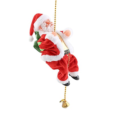 9-inch Climbing Santa Claus on Rope with Music and Dancing (3xAA Not Included)