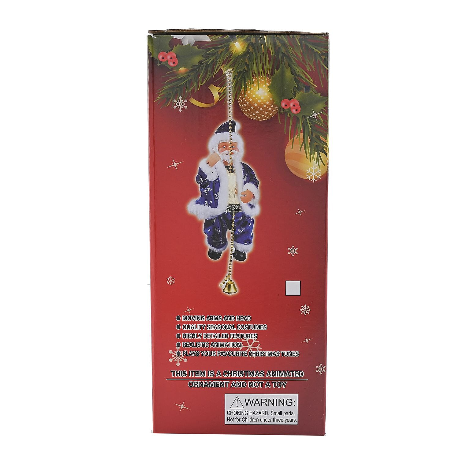 9-inch Climbing Santa Claus on Rope with Music and Dancing (3xAA Not Included)