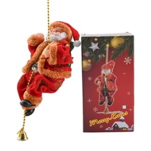 9-inch Climbing Santa Claus on Rope with Music and Dancing (3xAA Not Included)