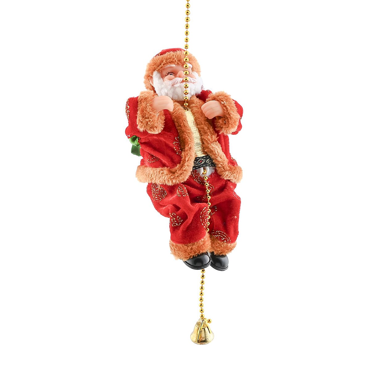 9-inch Climbing Santa Claus on Rope with Music and Dancing (3xAA Not Included) image number 2