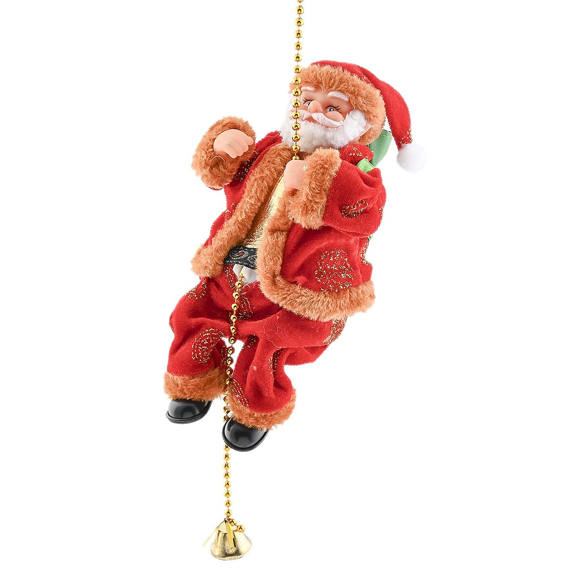 9-inch Climbing Santa Claus on Rope with Music and Dancing (3xAA Not Included) image number 4