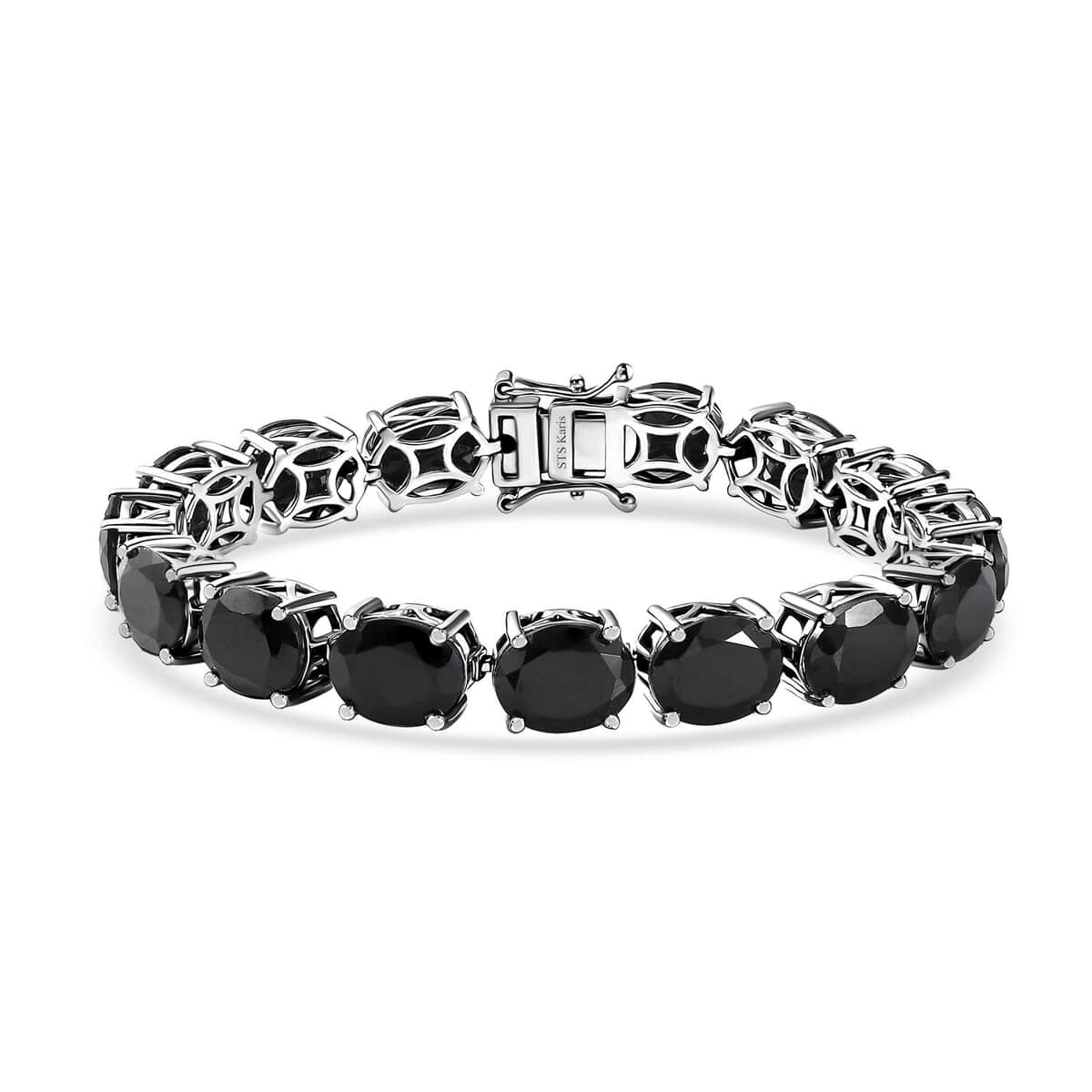 Karis Thai Black Spinel Bracelet in Platinum Bond (6.50 In) 57.60 ctw image number 0