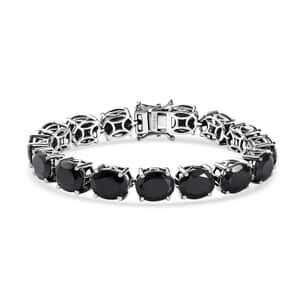 Karis Thai Black Spinel 57.60 ctw Bracelet in Platinum Bond (6.50 In)