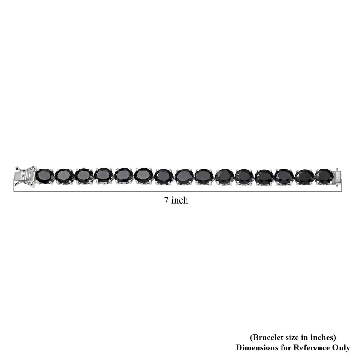 Karis Thai Black Spinel Bracelet in Platinum Bond (6.50 In) 57.60 ctw image number 4