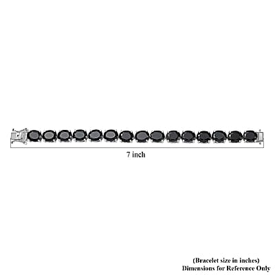 Karis Thai Black Spinel 57.60 ctw Bracelet in Platinum Bond (6.50 In)