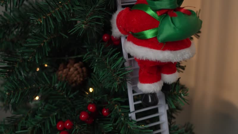 Ladder Climbing Santa Claus with Dancing and Singing