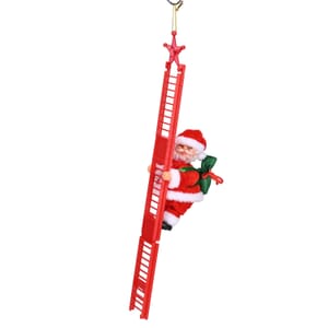 8-inch Ladder Climbing Santa Claus with Carrying a Small Bag, Dancing and Singing (AAx3 Not Included)