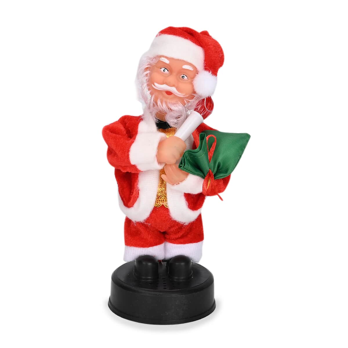 Bring Fun, Dancing and Singing 8-inch Santa Claus with Torch (2xAA Not Included) image number 0