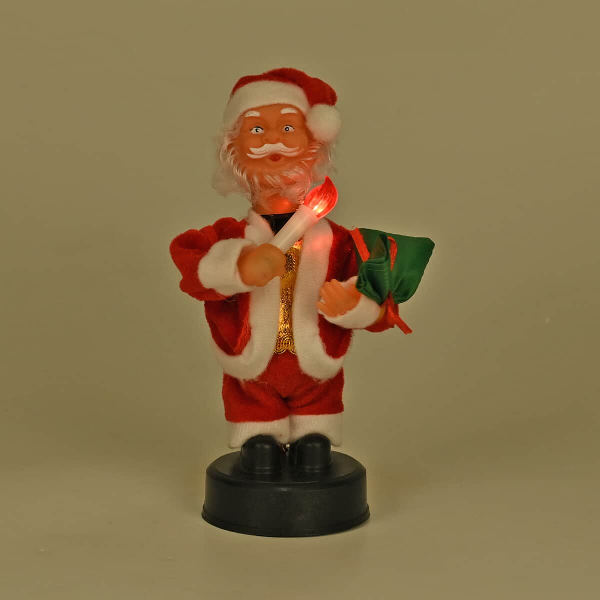 Bring Fun, Dancing and Singing 8-inch Santa Claus with Torch (2xAA Not Included) image number 1