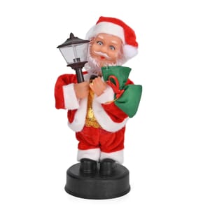 Bring Fun, Dancing and Singing 8-inch Santa Claus with Lamp (2xAA Not Included)