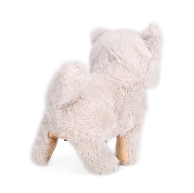 Set of 2 White Walking Plush Dog (2xAA Battery Not Included)