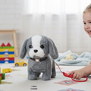 Livmore Gray Electronic Remote Control Plush Dog