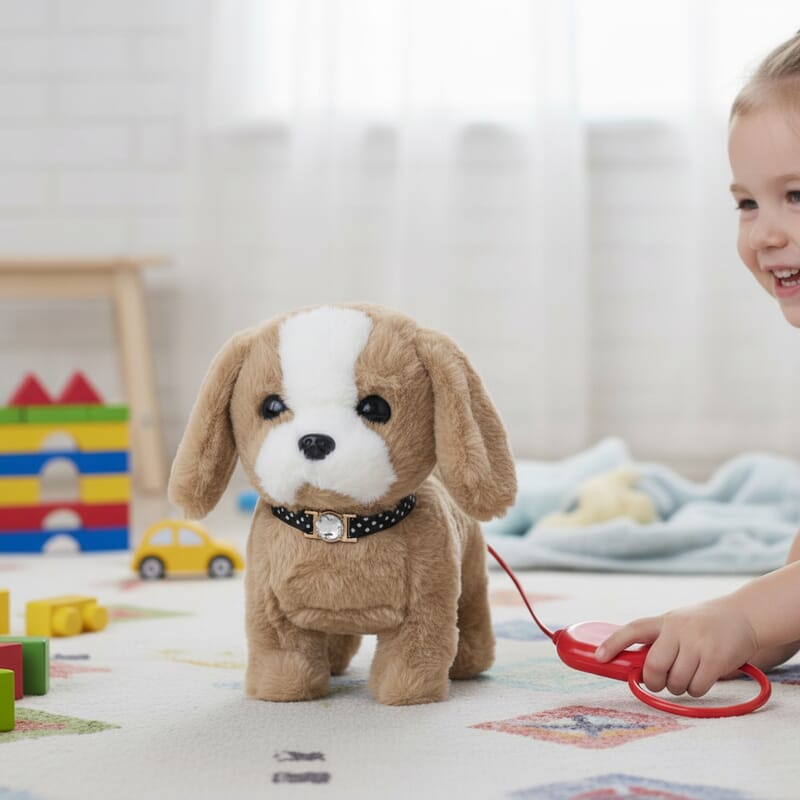 Livmore Beige Electronic Remote Control Plush Dog